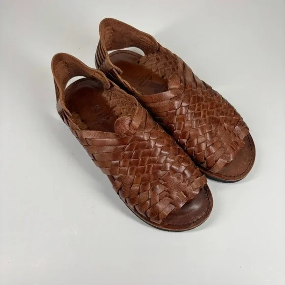 Brand X Huaraches Women's US 8.5 Brown Leather Pachuco Woven Open-Toe Sandals - Picture 14 of 16